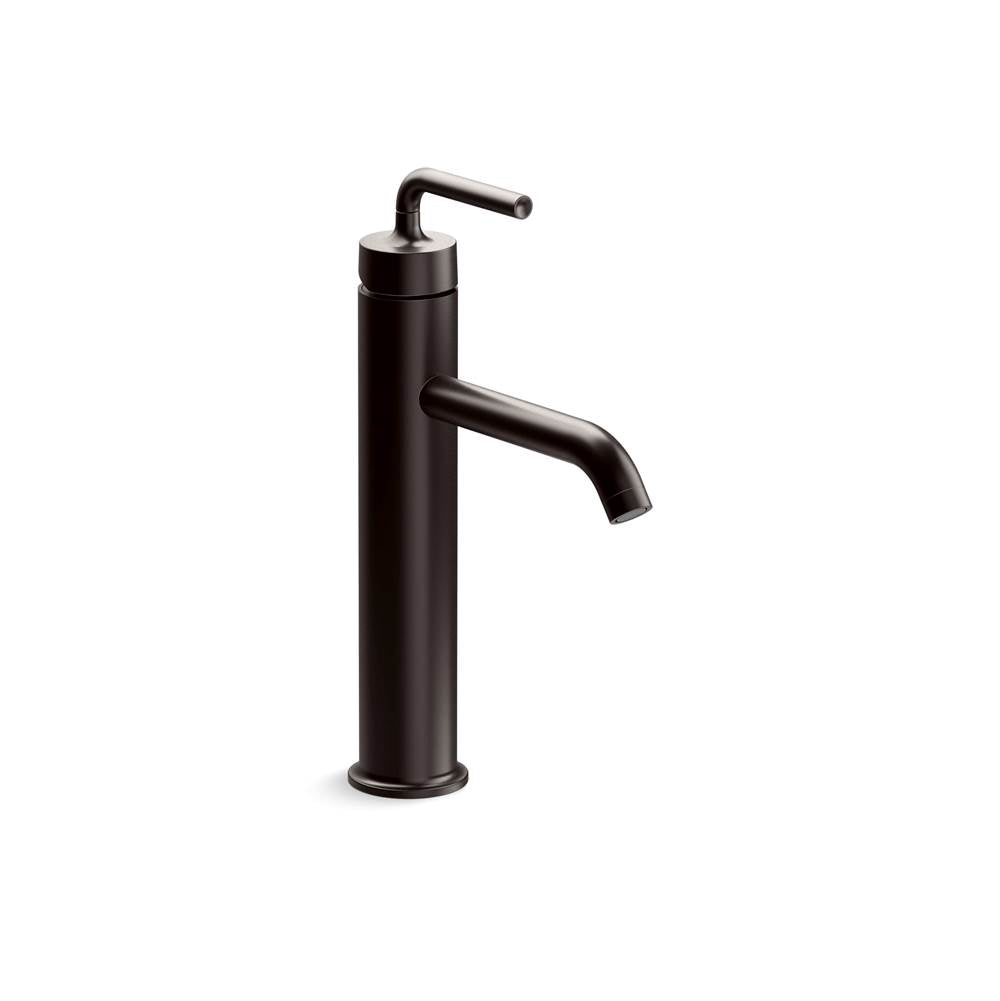 Kohler - Purist Tall Single-Handle Bathroom Sink Faucet With Lever Handle 1.2 GPM - Brushed Graphite