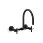 Kohler - BilletE Two-hole wall-mount bridge kitchen sink faucet - Matte Black