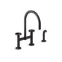 Kohler - BilletE Two-hole bridge kitchen sink faucet with side sprayer - Matte Black