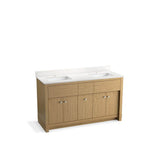 Kohler - AlouetteE 60'' bathroom vanity cabinet with sinks and quartz top - Light Oak