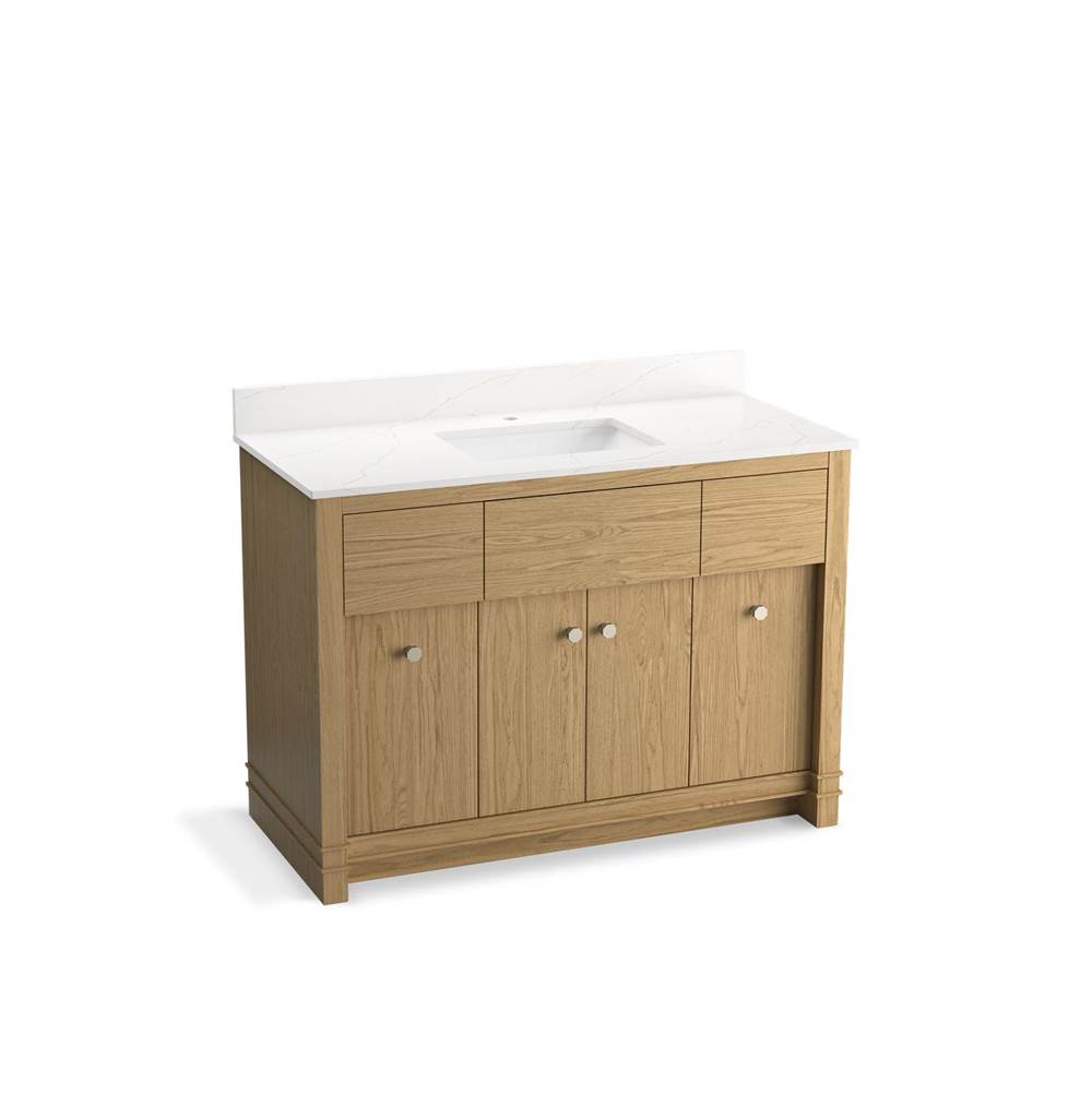 Kohler - AlouetteE 48'' bathroom vanity cabinet with sink and quartz top - Light Oak