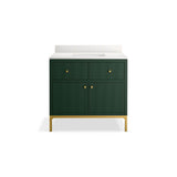 CalpaE 36'' bathroom vanity cabinet with sink and quartz top
