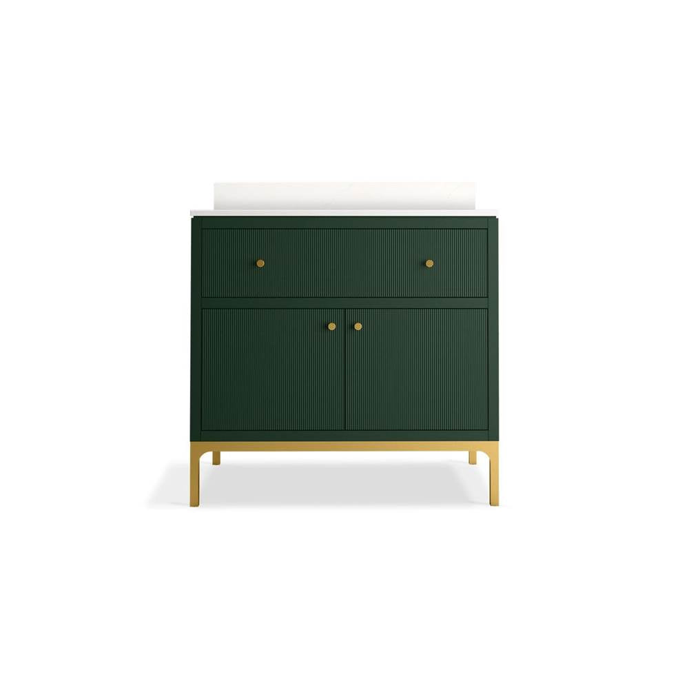 CalpaE 36'' bathroom vanity cabinet with sink and quartz top
