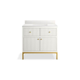 CalpaE 36'' bathroom vanity cabinet with sink and quartz top
