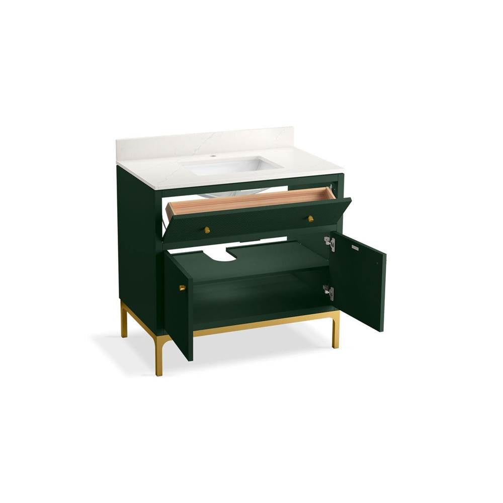 CalpaE 36'' bathroom vanity cabinet with sink and quartz top