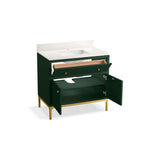 CalpaE 36'' bathroom vanity cabinet with sink and quartz top
