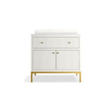 CalpaE 36'' bathroom vanity cabinet with sink and quartz top