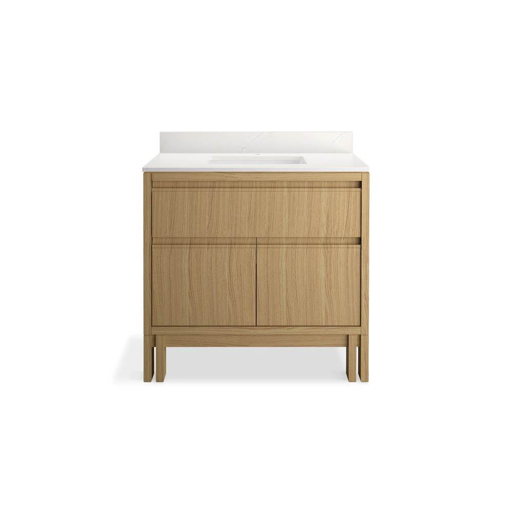 SoliveE 36'' bathroom vanity cabinet with sink and quartz top