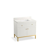 Kohler - CalpaE 36'' bathroom vanity cabinet with sink and quartz top - White