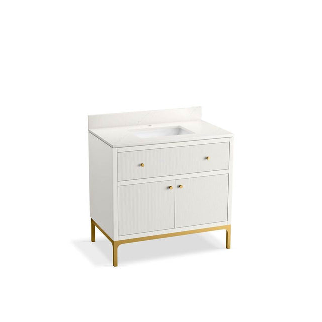Kohler - CalpaE 36'' bathroom vanity cabinet with sink and quartz top - White