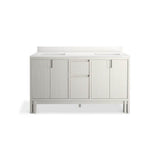 SoliveE 60'' bathroom vanity cabinet with sinks and quartz top