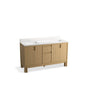 Kohler - SoliveE 60'' bathroom vanity cabinet with sinks and quartz top - Light Oak