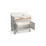 SoliveE 36'' bathroom vanity cabinet with sink and quartz top