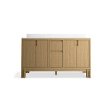 SoliveE 60'' bathroom vanity cabinet with sinks and quartz top