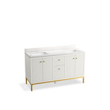 Kohler - CalpaE 60'' bathroom vanity cabinet with sinks and quartz top - White