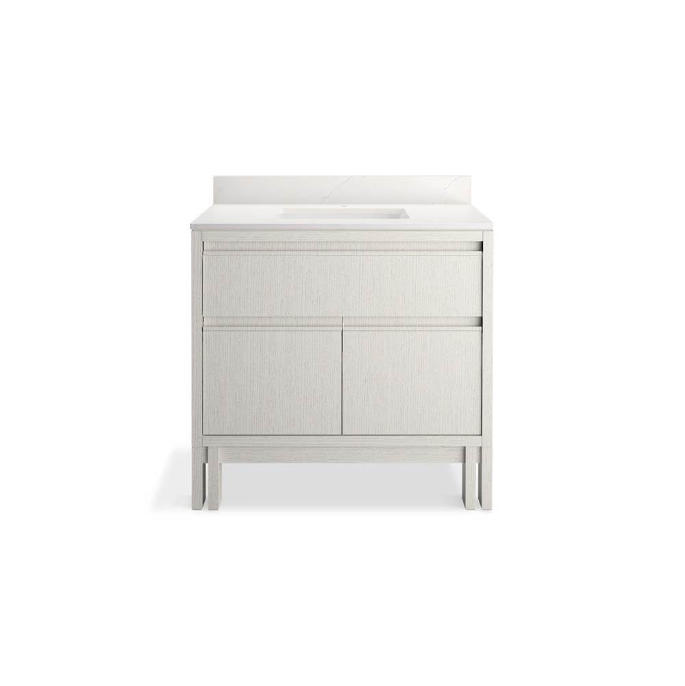 SoliveE 36'' bathroom vanity cabinet with sink and quartz top