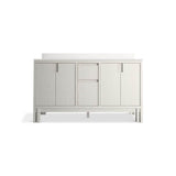SoliveE 60'' bathroom vanity cabinet with sinks and quartz top