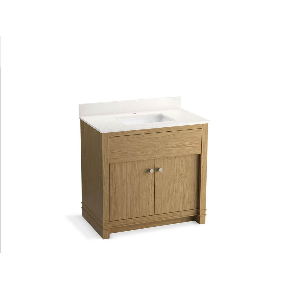 Kohler - AlouetteE 36'' bathroom vanity cabinet with sink and quartz top - Light Oak