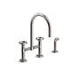 Kohler - BilletE Two-hole bridge kitchen sink faucet with side sprayer - Vibrant Titanium