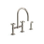 Kohler - BilletE Two-hole bridge kitchen sink faucet with side sprayer - Vibrant Polished Nickel