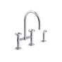 Kohler - BilletE Two-hole bridge kitchen sink faucet with side sprayer - Polished Chrome