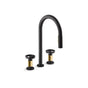 Kohler - BilletE Pull-down kitchen sink faucet with two-function sprayhead - Matte Black with Brushed Moderne Brass