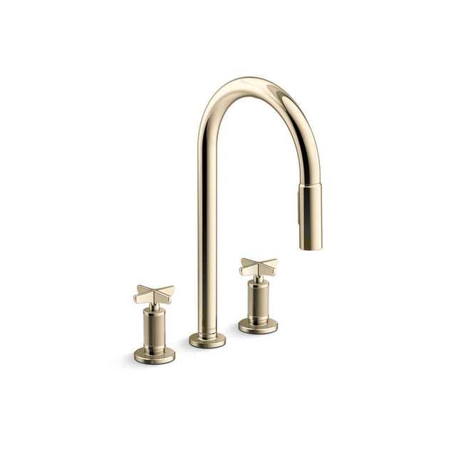 Kohler - BilletE Pull-down kitchen sink faucet with two-function sprayhead - Vibrant French Gold
