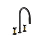 Kohler - BilletE Pull-down kitchen sink faucet with two-function sprayhead - Matte Black with Brushed Moderne Brass