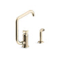 Kohler - BilletE Single-handle kitchen sink faucet with two-function extended-reach spout and side sprayer - Vibrant French Gold