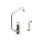 Kohler - BilletE Single-handle kitchen sink faucet with two-function extended-reach spout and side sprayer - Vibrant Polished Nickel