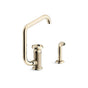 Kohler - BilletE Single-handle kitchen sink faucet with two-function extended-reach spout and side sprayer - Vibrant French Gold