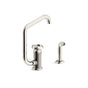 Kohler - BilletE Single-handle kitchen sink faucet with two-function extended-reach spout and side sprayer - Vibrant Polished Nickel
