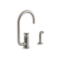 Kohler - BilletE Single-handle kitchen sink faucet with two-function extended-reach spout and side sprayer - Vibrant Stainless