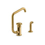 Kohler - BilletE Single-handle kitchen sink faucet with two-function extended-reach spout and side sprayer - Vibrant Brushed Moderne Brass