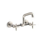 Kohler - BilletE Two-hole wall-mount bridge kitchen sink faucet - Vibrant Polished Nickel