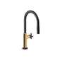 Kohler - BilletE Touchless pull-down kitchen sink faucet with two-function sprayhead - Matte Black with Brushed Moderne Brass