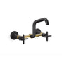 Kohler - BilletE Two-hole wall-mount bridge kitchen sink faucet - Matte Black with Brushed Moderne Brass