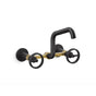 Kohler - BilletE Two-hole wall-mount bridge kitchen sink faucet - Matte Black with Brushed Moderne Brass