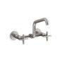 Kohler - BilletE Two-hole wall-mount bridge kitchen sink faucet - Vibrant Stainless