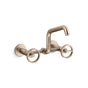 Kohler - BilletE Two-hole wall-mount bridge kitchen sink faucet - Vibrant Brushed Bronze