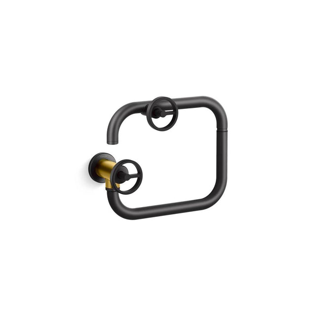 Kohler - BilletE Wall-mount pot filler - Matte Black with Brushed Moderne Brass