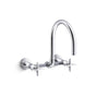 Kohler - BilletE Two-hole wall-mount bridge kitchen sink faucet - Polished Chrome