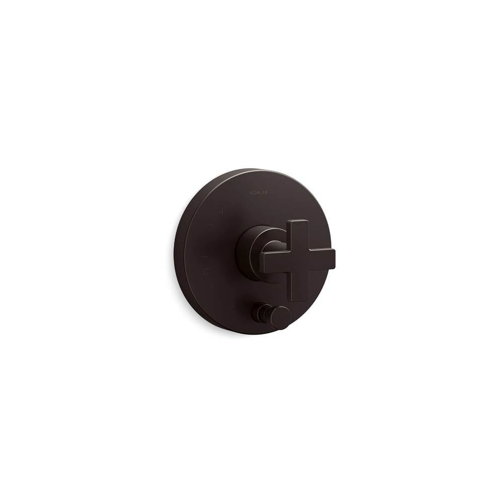 Kohler - Composed Rite-Temp valve trim with push-button diverter and cross handle - Brushed Graphite