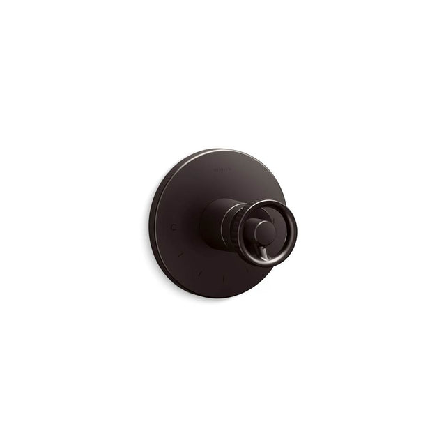 Kohler - Components MasterShower temperature control valve trim with Industrial handle - Brushed Graphite