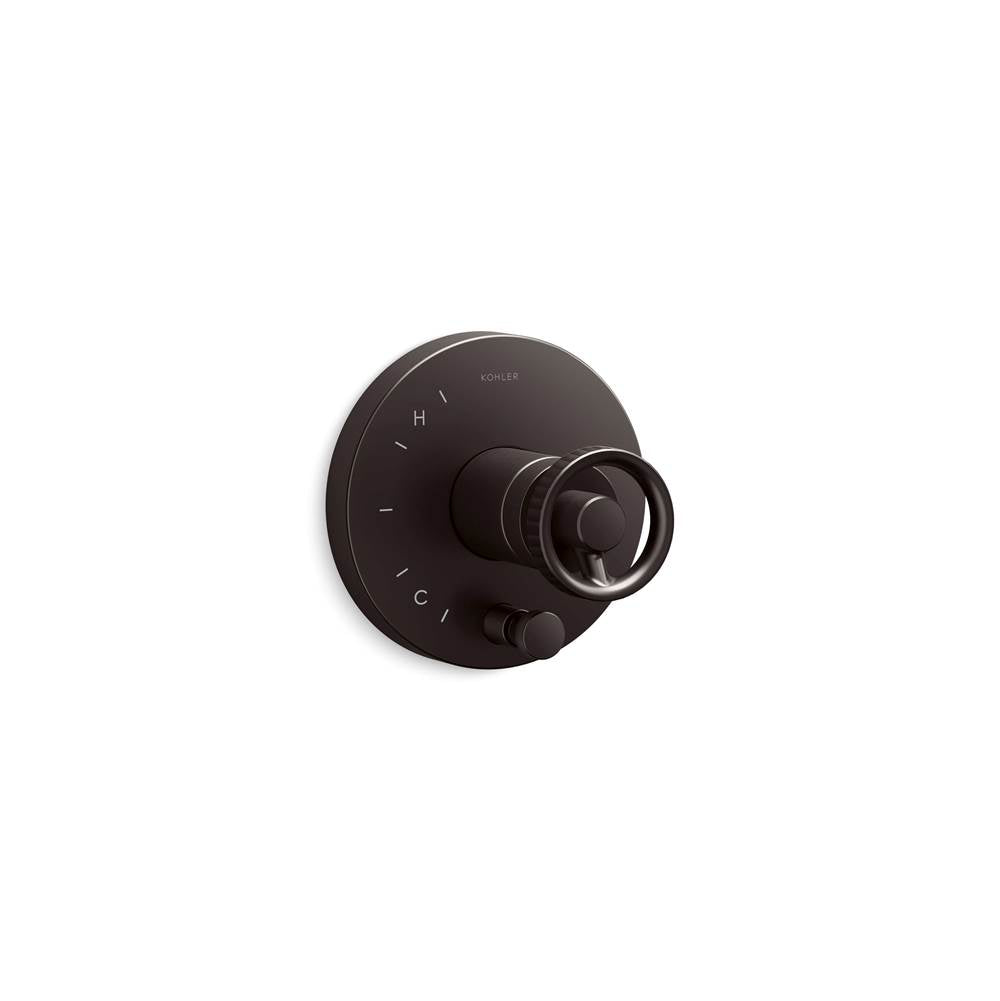 Kohler - Components Rite-Temp valve trim with Industrial handle and diverter - Brushed Graphite
