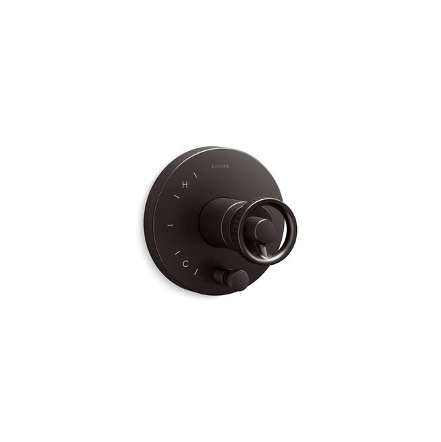 Kohler - Components Rite-Temp valve trim with Industrial handle and diverter - Brushed Graphite