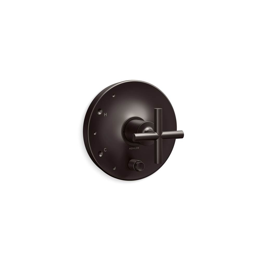 Kohler - Purist Rite-Temp valve trim with push-button diverter and cross handle - Brushed Graphite