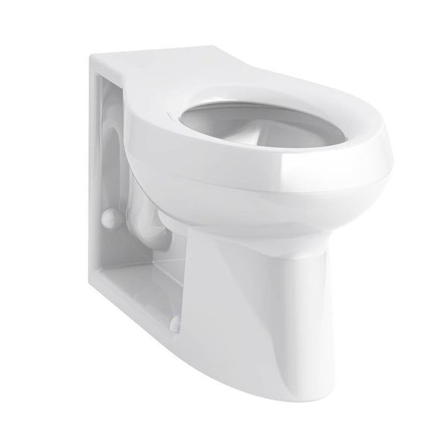 Kohler - AngleseyE Floor-mount rear spud antimicrobial flushometer bowl with integral seat - White