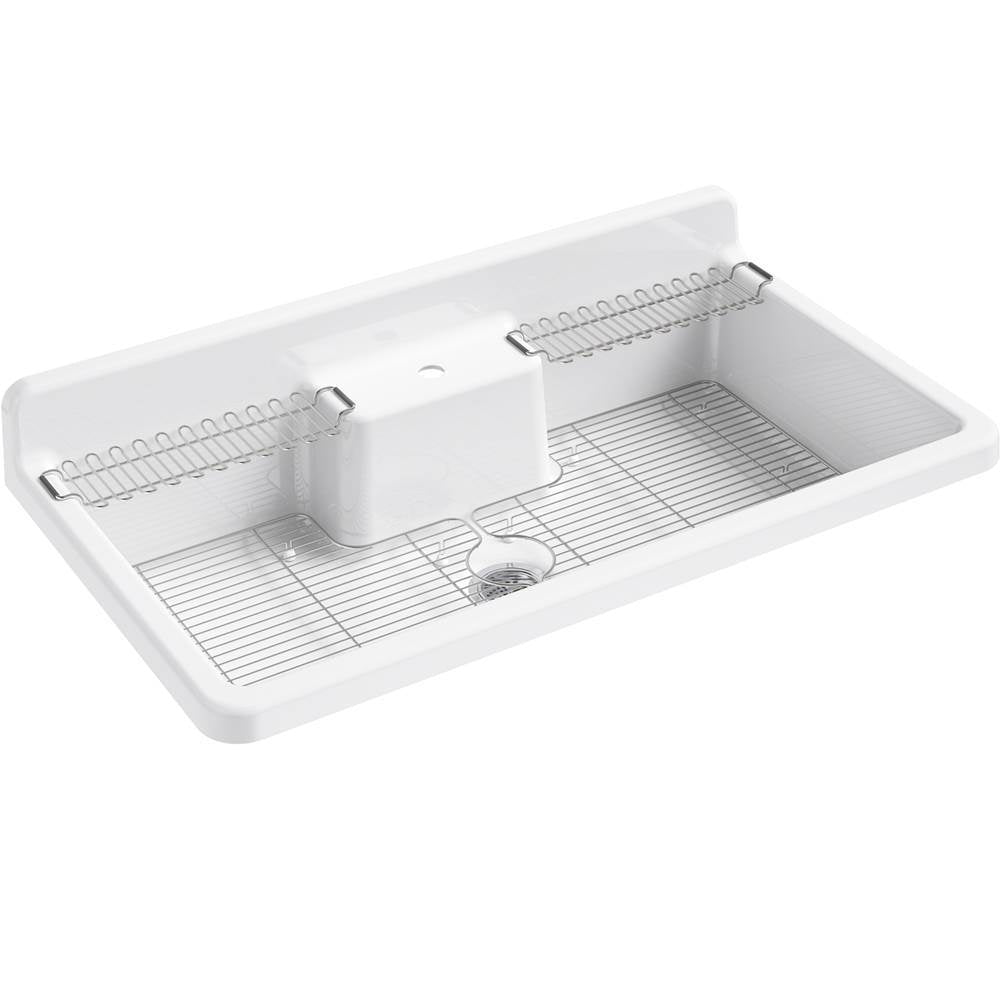 Farmstead 45'' top-/wall-mount single-bowl workstation farmhouse kitchen sink