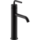 Kohler - Purist Tall single-handle bathroom sink faucet with Lever handle, 1.2 gpm - Matte Black